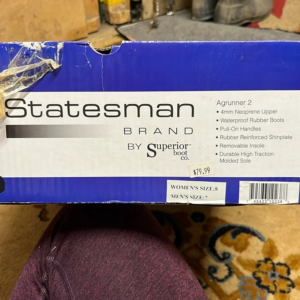 Statemans Brand by Superior Boot Co Durable Black Unisex Winter & Rain Boots